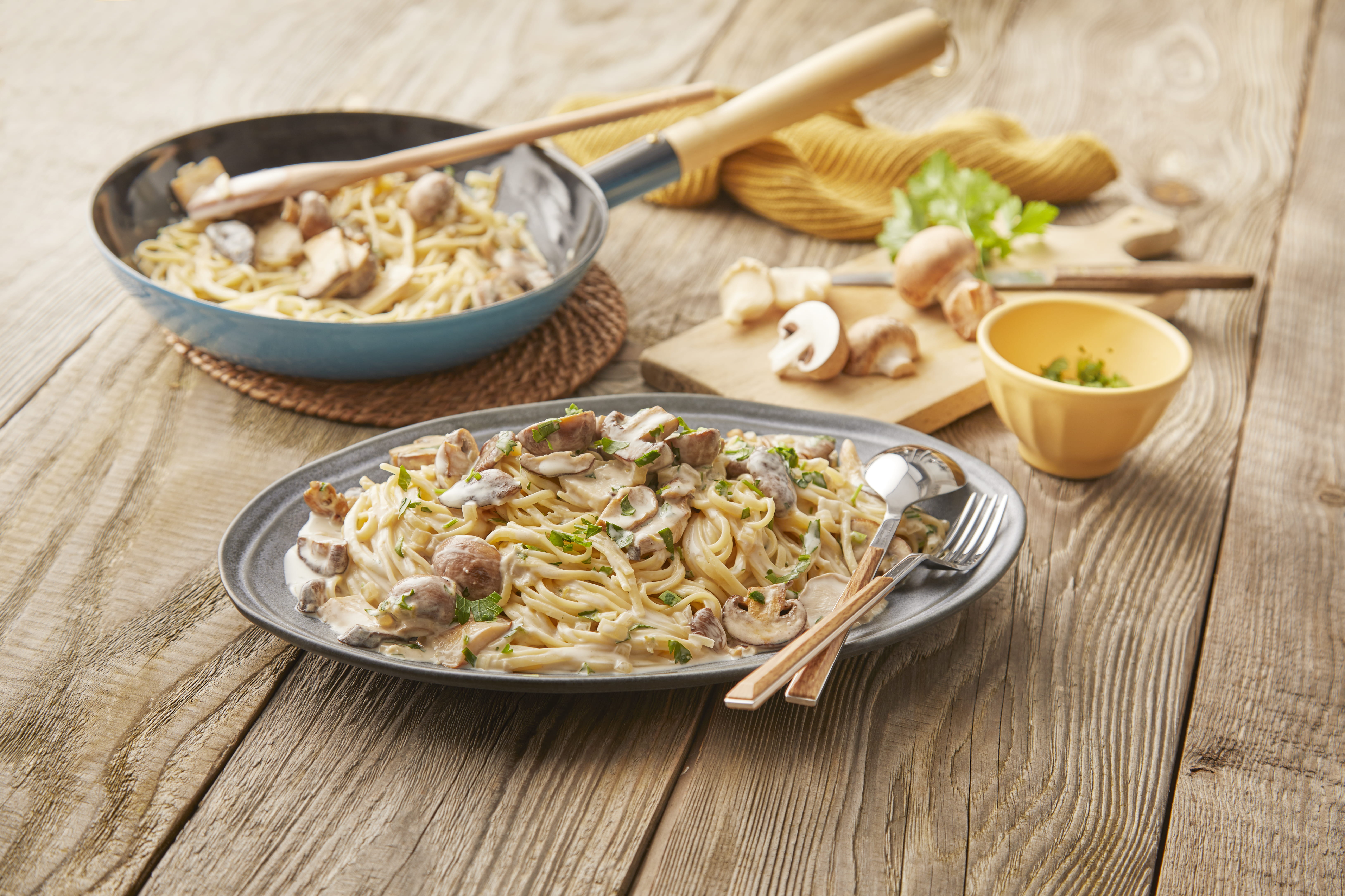 recipe image Nudeln mit Pilzen / Pasta Funghi